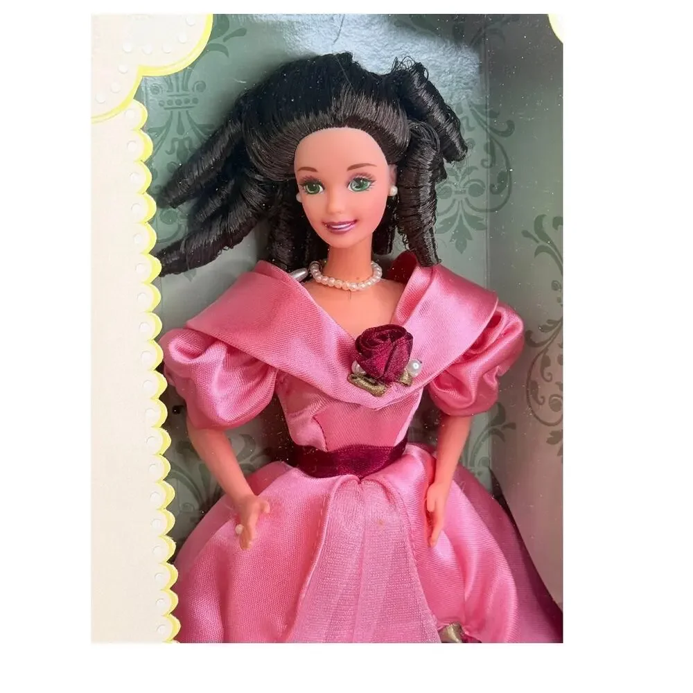 Barbie Doll Sweet Valentine '95 Hallmark Brunette Pink Gown Jewelry Shoes Mattel